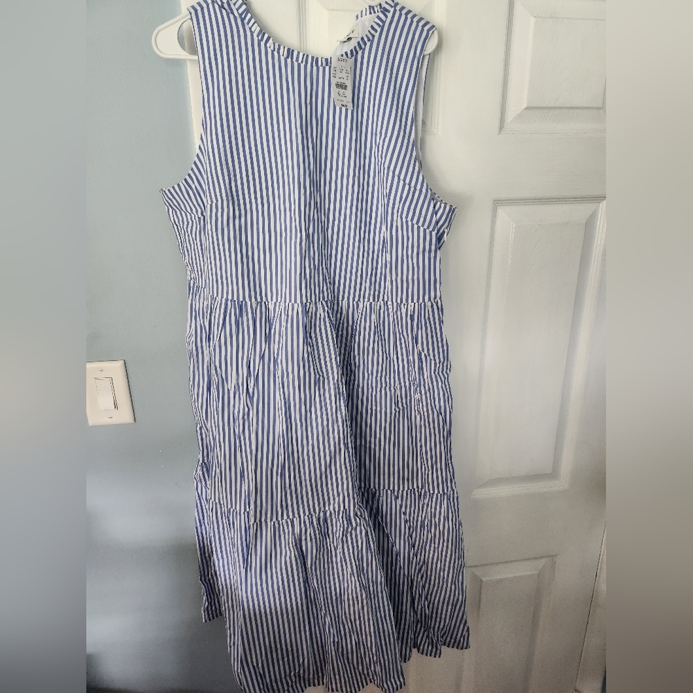 Jcrew blue stripe dress